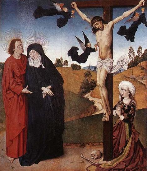 MASTER of the Life of the Virgin Christ on the Cross with Mary, John and Mary Magdalene Sweden oil painting art
